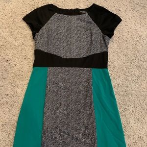 Black and Green Sheath Dress